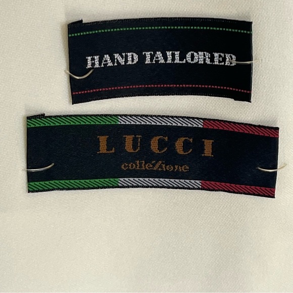 Lucci Collezione Mens Italian White Sz 44R Hand Tailored Blazer Suit Jacket New - Picture 5 of 16